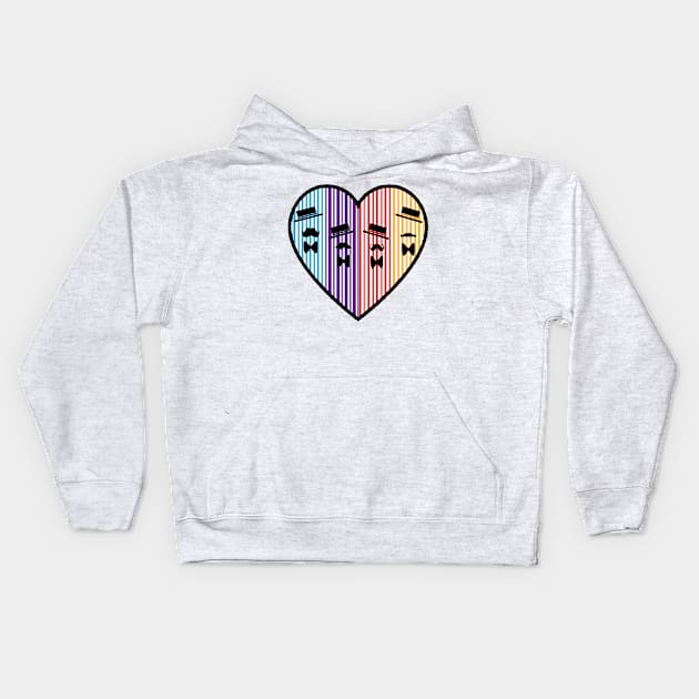 Heart Dapper Quartet Kids Hoodie by magicmirror